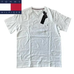 【新品タグ付き】TOMMY HILFIGER(トミーヒルフィガー) ワンポイントVネック 半袖Tシャツ ホワイト Lサイズ