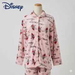 【新品タグ付】Disney ディズニー フリースパジャマ 上下 L ピンク ミッキー ミニー ルームウェア 秋冬 タキヒヨー #K027-40/41