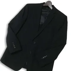 TAKA-Q タカキュー 春夏 SUPER BLACK 背抜き ウール100％★ スリムフィット テーラード ジャケット Sz.AB5 メンズ 黒