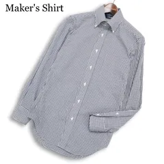 Maker's Shirt メーカーズシャツ 鎌倉 長袖 ボタンダウン ギンガム チェック シャツ Sz.37-81 メンズ 紺 ネイビー 日本製