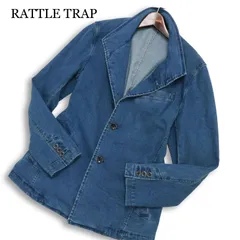 23SS★ RATTLE TRAP メンズビギ 通年 USED加工 10.25oz ストレッチ デニム スタンドカラー ジャケット Sz.LL メンズ