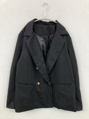 JUNOAH ジュノア テーラードジャケット M ブラック 無地 ミドル丈 フードなし ダブル