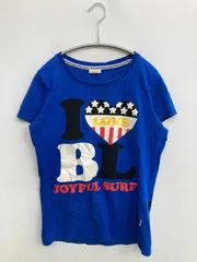 BLUE MOON BLUE ブルームーンブルー Tシャツ/カットソー F ブルー 前面プリント バックプリント ミドル丈 半袖 クルーネック(丸首)