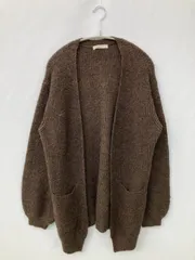 w closet ダブルクローゼット カーディガン/ボレロ ブラウン ニット 無地 ミドル丈 長袖