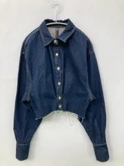 ZARA ザラ デニムジャケット USA S ネイビー 無地 フードなし ボタン留め