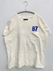 BLUE/BLUE ブルーブルー Tシャツ/カットソー 2 ホワイト 前面プリント バックプリント 半袖 ミドル丈 クルーネック(丸首)