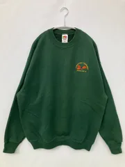 FRUIT OF THE LOOM フルーツオブザルーム スウェット XL グリーン コットン 前面プリント ワンポイント 刺繍 長袖