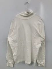 UNIQLO ユニクロ Tシャツ/カットソー M ホワイト 無地 長袖 タートルネック/ハイネック