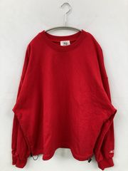 WETTEMPT ウェッテンプト スウェット L レッド コットン スウェット 無地 ワンポイント 長袖