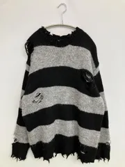 COLONY 2139 コロニートゥーワンスリーナイン ニット/セーター F グレー ナイロン ウール・ニット ボーダー柄 クルーネック(丸首) 長袖 ミドル丈