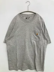 Carhartt カーハート Tシャツ/カットソー M グレー 無地 ワンポイント ブランドロゴ ミドル丈 半袖 クルーネック(丸首)