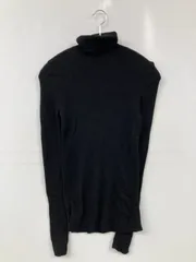 UNIQLO ユニクロ ニット/セーター S ブラック ウール・ニット 無地 ミドル丈 長袖 タートルネック/ハイネック