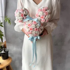 ステッキブーケ☆ピンク×水色