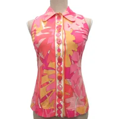 エミリオプッチ EMILIO PUCCI シャツ ノースリーブ 総柄 38 ピンク マルチカラー 71RM52のサムネイル