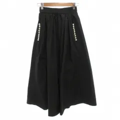 フェアリークロス Fairy cross タグ付き イージースカート ロング フレア M－L 黒 ブラック フェイクパール装飾 /FF