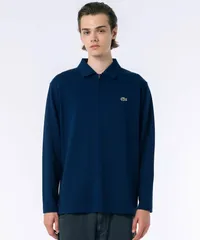 LACOSTE ルーズフィット 裏パイルジップポロシャツ メンズ M ネイビー 3211202603110015