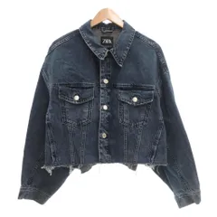 ザラ ZARA デニムジャケット ジージャン Gジャン XL ダメージ加工 インディゴブルー /AE