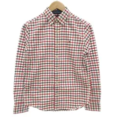 トミーヒルフィガー TOMMY HILFIGER ボタンダウンシャツ 長袖 S チェック柄 赤 レッド 黒 ブラック /GV