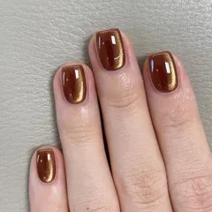THCEVRLA ネイルチップ - ネイルチップ ショートク，キャッツアイ マグネット おしゃれ 付け爪ゲル化，ツールキットが付属しています，24枚入 0