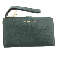 マイケルコース MICHAEL KORS 二つ折り財布 リストレットウォレット レザー 緑 グリーン ロゴ金具 /FF