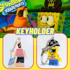 ★ブロックフィギュアキーホルダー★【 SpongeBob SquarePants / スポンジボブ 】『 スポンジボブ / パトリック 』海賊ver. / パイレーツボブ 〚アメリカン雑貨 アメトイ〛