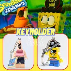 ★ブロックフィギュアキーホルダー★【 SpongeBob SquarePants / スポンジボブ 】『 スポンジボブ / パトリック 』海賊ver. / パイレーツボブ 〚アメリカン雑貨 アメトイ〛のサムネイル