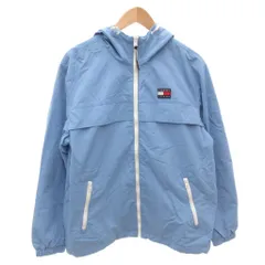 トミー TOMMY JEANS フラッグロゴウィンドブレーカー ナイロンジャケット ジップアップパーカー 長袖 S 水色 ライトブルー /FF