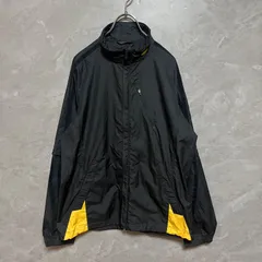 ナイキ ゴルフ NIKE GOLF 2WAY ジャケット 黒×イエロー 袖着脱可 ドローコード  M