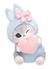 mofusand モフサンド うさにゃん BIGぬいぐるみ　ブルー　ハート　かわいい　プライズ　非売品
