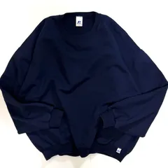 美品 90s 00s RUSSELL ATHLETIC ラッセル アスレチック 完全無地 前V スウェット XXL ネイビー 紺 NAVY 裏起毛 トレーナー プレーン ブランク 無地スウェット 短丈ボックスシルエット 90年代 00年代 p26023477