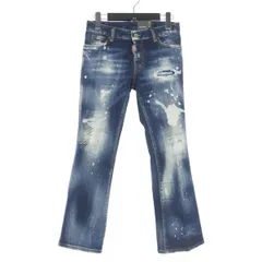 ディースクエアード DSQUARED2 22SS BELL BOTTOM JEAN ベルボトムジーンズ ストレッチ フレアデニムパンツ ダメージ加工 36 青 インディゴ S72LB0485 国内正規