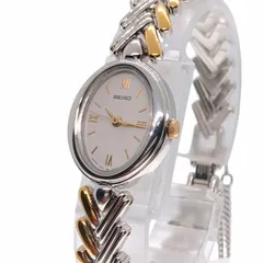 SEIKO オーバル 腕時計 1221-5930 チェーン ゴールド＆シルバー