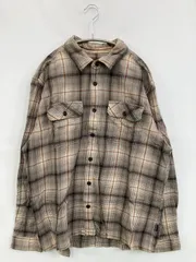 patagonia パタゴニア シャツ/ブラウス L ブラウン コットン チェック柄 長袖 ミドル丈 レギュラーカラー