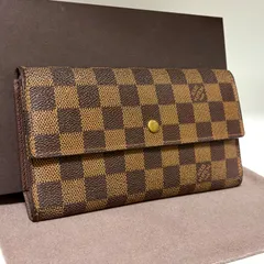 y73 ポルト モネ ビエ トレゾール　ポルトフォイユ トレゾール　インターナショナル 旧型　Louis Vuitton ルイ ヴィトン　2つ 折り　二つ折り　フラップ ボタン 式　財布　コンパクト　ミニ ウォレット　ダミエ