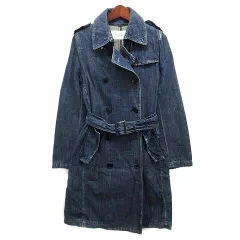 マウジー MOUSSY デニム トレンチ コート USED加工 インディゴブルー 1 0107AC11-5350