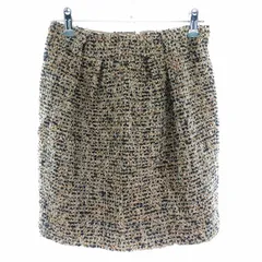 アンタイトル UNTITLED スカート タイト ひざ丈 タック スリット ウール 薄手 総柄 0 黒 ブラック ボトムス /T2