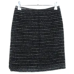 ボールジー BALLSEY トゥモローランド スカート タイト ミニ バックファスナー アルパカ混 ボーダー 38 紺 ネイビー ボトムス /T2