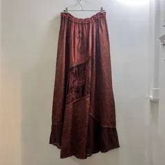 USA 90s 00s レーヨン ロングスカート 刺繍 マキシ Y2K グランジ パッチワーク Vintage H128