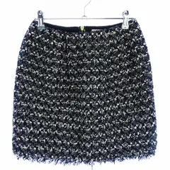 クローラ crolla スカート タイト ミニ バックファスナー 薄手 ツイード 34 紺 ネイビー ボトムス /T2