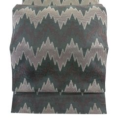 名古屋帯 秀品 松葉仕立て 八寸名古屋帯 幾何学 深緑 正絹 【中古】