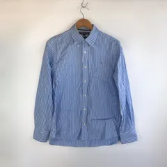 TOMMY HILFIGER ストライプ柄 ボタンダウンシャツ メンズ L ブルー×ホワイト 3211202603110028