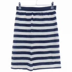 ボールジー BALLSEY トゥモローランド タイトスカート ひざ丈 サイドファスナー 麻混 リネン混 ボーダー 36 紺 ネイビー ボトムス /T2