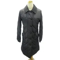 アクアスキュータム AQUASCUTUM ダウンコート ジップアップ ロング丈 8 紺 ダークネイビー 0211 IBO88のサムネイル