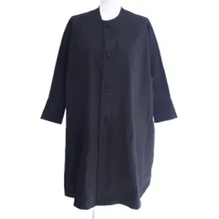 コムデギャルソン COMME des GARCONS ノーカラーコート ジャケット コットン ロング AD2015 黒 ブラック IBO90 0218