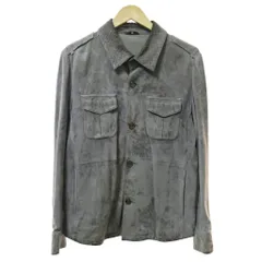 ランバン LANVIN collection コレクション ゴートスキン ステンカラー ジャケット 革ジャン スウェード レザー 50 グレー 0303 のサムネイル
