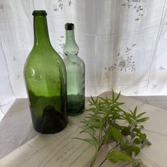 希少/昭和レトロ】ヴィンテージ ガラスボトル 花瓶 MITSUYA レトロ