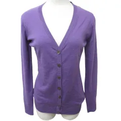 バランタイン BALLANTYNE カシミヤ カーディガン ニット スコットランド製 紫 パープル 34 約XSサイズ IBO47 0217