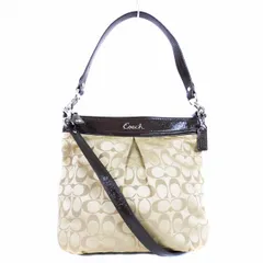 コーチ COACH シグネチャー ショルダーバッグ ハンド 2way キャンバス F20111 茶 ブラウン 鞄 かばん ☆AA★