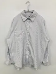 Shang Pin シャツ/ブラウス ホワイト ストライプ柄 ミドル丈 長袖 レギュラーカラー