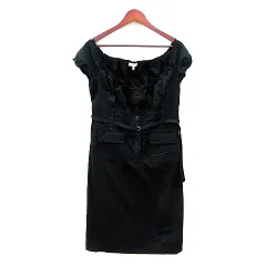 クーカイ KOOKAI ワンピース ミモレ ロング フレンチスリーブ 42 M 黒 ブラック /MN